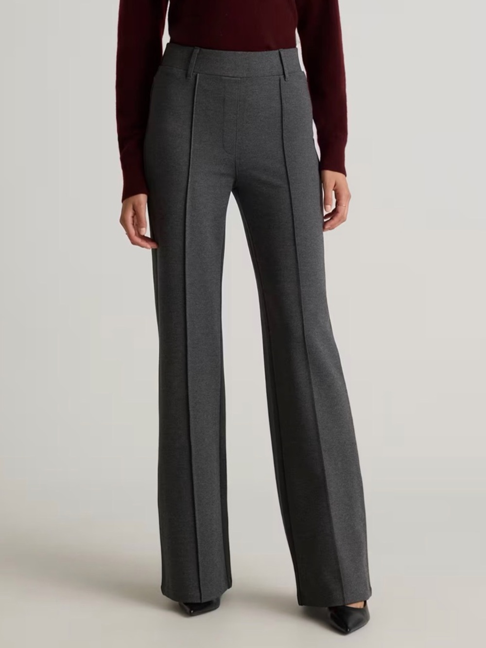 NWT Quince Ultra-Stretch Ponte Flare Leg Pants – Charcoal